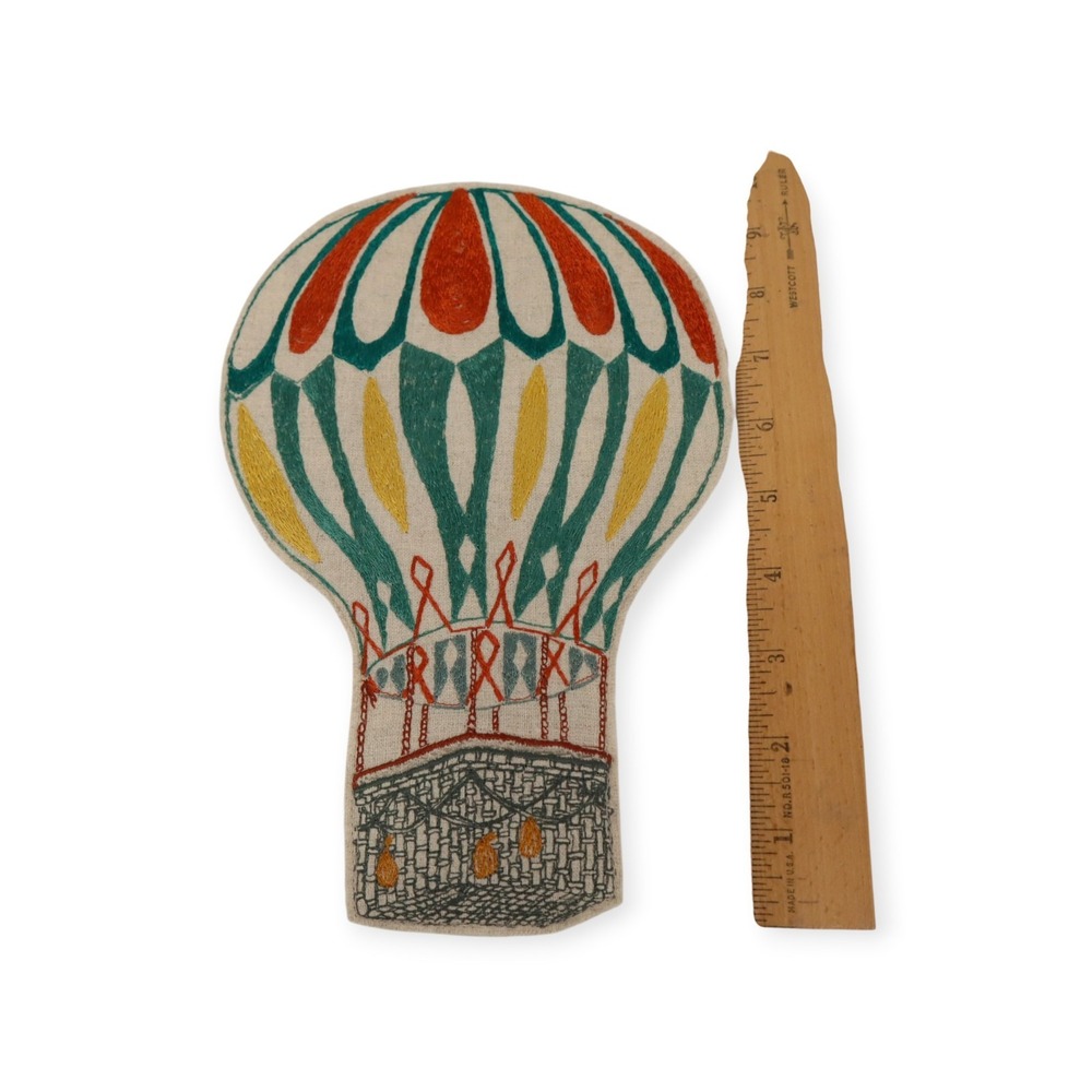 Coral & Tusk Embroidered Hot Air Balloon Wall Hanging - Picture 2 of 4